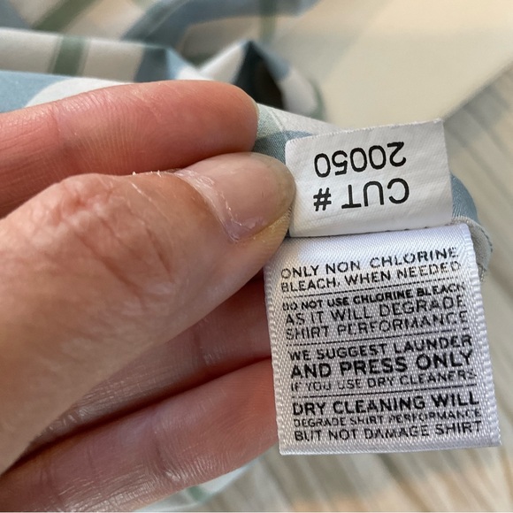 Mizzen Main Men XL TALL Trim Fit Shirt Blue Plaid Performance Long Sleeve Button - Picture 9 of 13